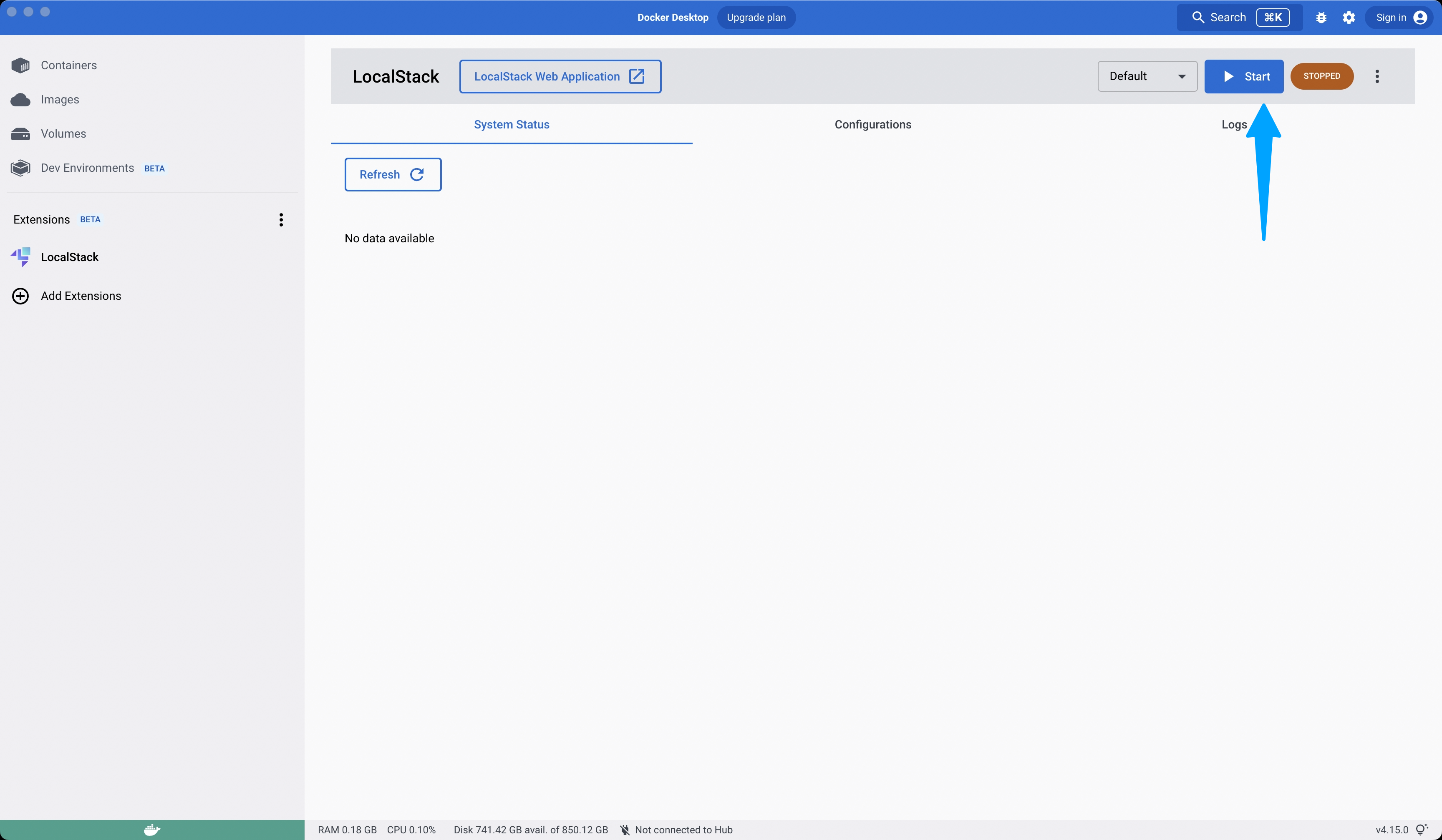 Start and Stop your LocalStack container with a single click of a button with LocalStack’s extension