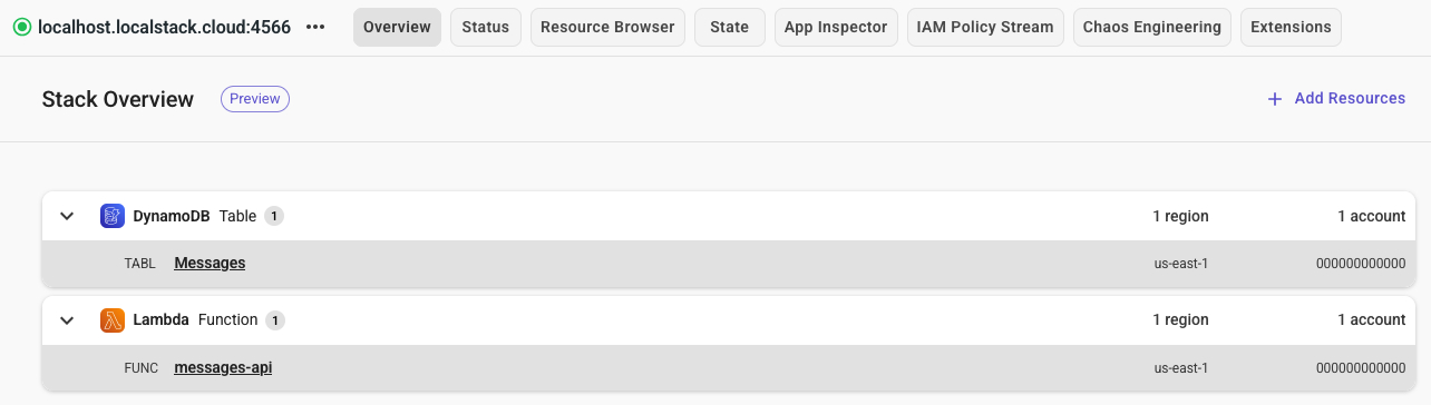 Inspect Resources using LocalStack Web Application